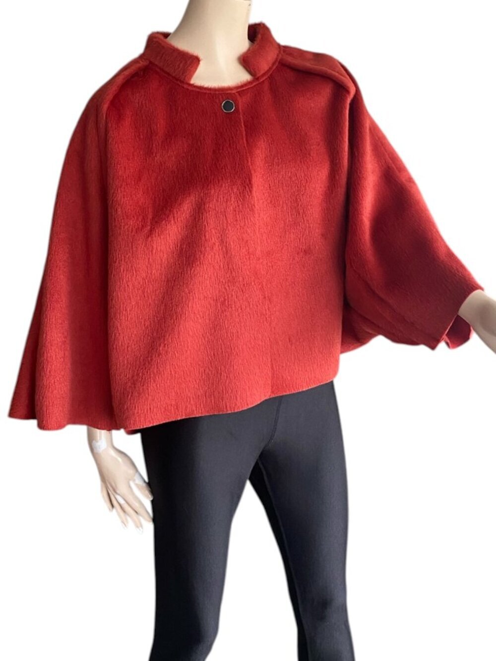 Burnt Orange Minky Plush Cropped Cape Jacket One Size​
